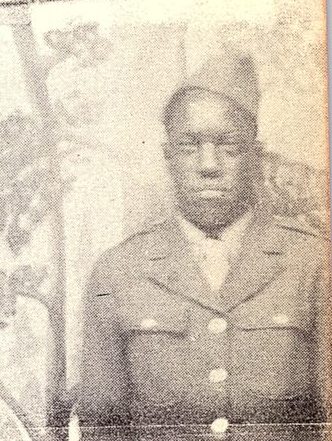 Sgt. Jimmie Dismube, US Army. He was the son of Hattie Dismube, and the brother of Stm. 2.c Isiah Dismube US Navy of Prescott, Ark., Jimmie attended Nevada County Training School, in Rosston, Ark. He entered the Army, being stationed at Barksdale Field, La.