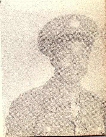 Pvt. Frank Ellis 38737026, US Army. He was the son of Mrs. Georgia Ellis, and the brother of Pfc. Alton Ellis 38328093, US Army, and Cpl. Severy Ellis, US Army, of Prescott, Ark. Frank entered the Army in January 1945, training at Ft. Smith, Ark. He reenlisted in the US Army on November 27, 1945 at Camp Beale Marysville California. As of 1946 he was on duty at Camp Beale, Calif.