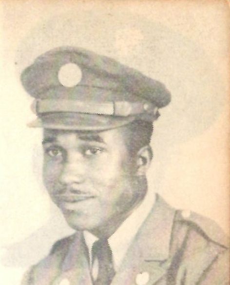 Private First Class George Hunt, Jr. 38688061, He was born in 1925. He was the son of Mr. and Mrs. George Hunt, Sr., and husband of Nina Mae Smith Hunt, and brother of Private First Class Earnestine E. Hunt. George entered the Army in June 2, 1944; trained at Camp Claiborne, La. and Camp Beale California Served in the Marianas, Tinian. 