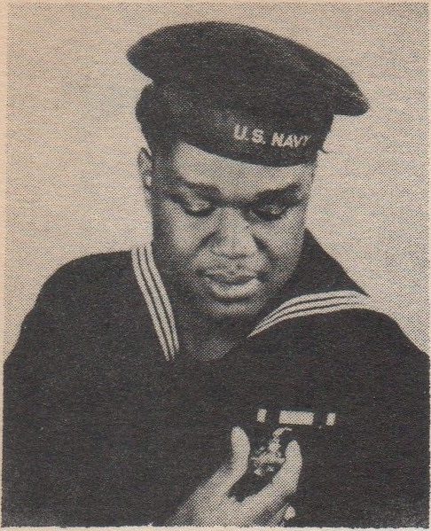 Mess Attendant First Class Doris Miller 3561235 US Navy KIA. He is the son of Coney Miller and Henrietta Miller of Rt. 1, Box 161, Waco, Texas. Doris Miller was born on October 12, 1919, and attended Moore High school. He entered the US Navy, on September 16, 1939, at the age of 19 he trained in Norfolk, Virginia. On December 7, 1941 at Pearl Harbor, “while at the side of Captain Mervyn Sharp Bennion on the bridge of the battleship U.S.S. WEST VIRGINIA (BB-48), Mess Attendant First Class Doris Miller, despite enemy strafing and bombing and in the face of a serious fire, assisted in moving his Captain, who had been mortally wounded, to a place of greater safety, and later manned and operated a machine gun directed at ... Japanese attacking aircraft until ordered to leave the bridge.” Nearly 2 years after he earned the Navy Cross at Pearl Harbor, Mess Attendant First Class Miller was serving on the escort carrier U.S.S. Liscome Bay (CVE-56), when it was sunk by a Japanese submarine on November 24, 1943. MAFC Doris Miller died at the age of 24. He earned the Navy Cross, The Purple Heart Medal (PHM) the Combat Action Ribbon, the American Campaign Medal, the American Defense Medal, the Pacific Theater of Operations (PTO) Medal, and the World War Two Victory Medal.