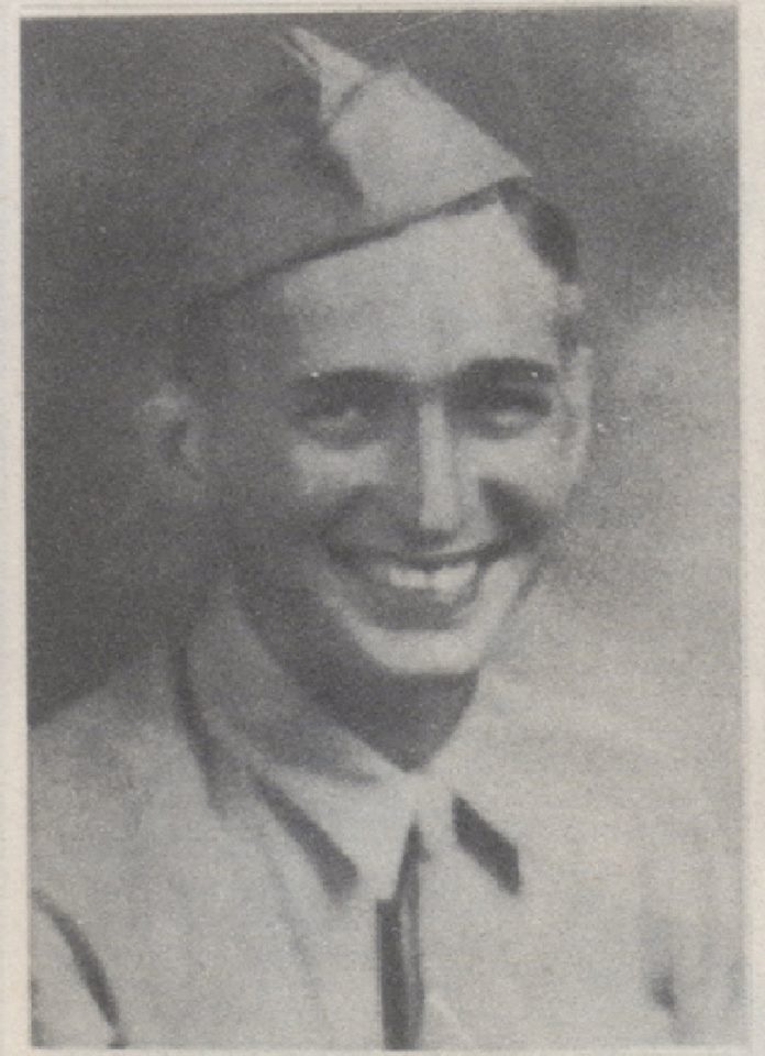 Sergeant John August Nordquist, 38568496, US Army KIA. He is the son William V Nordquist and Mary L Nordquist of Eagle City, Oklahoma. He is also the husband of Mrs. Esther Lee Nordquist they had 2 children Summie Nordquist and Bobbie Nordquist of Oklahoma City. Sergeant Nordquist was born November 19, 1915, at Canton and attended Eagle City High School and Draughn's Business College. He entered service January 3, 1944, in Oklahoma City at the age of 28. He trained at Camp Wheeler, Georgia. Sergeant, Nordquist served overseas in the European Theater of Operations with Company C, 109th Infantry, 28th Division, 1st Army, and was killed in the Battle of Hurtgen Forest, on November 18, 1944 at the age of 28. He was awarded the Purple Heart Medal (PHM), European Theater of Operations (ETO) Medal, Expert Rifleman's Badge, and Combat Infantry Badge (CIB). He is also the brother of PFC. DELBERT V. NORDQUIST.