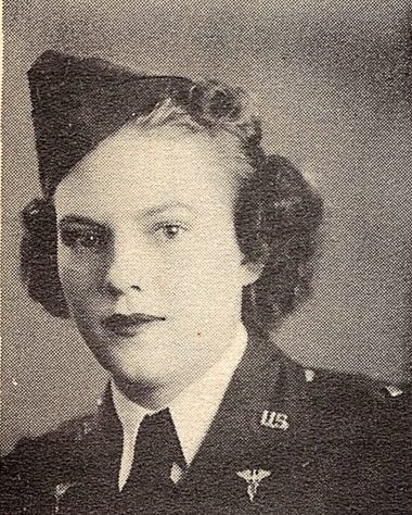 1st Lt. Jacquelyn Nave US Army Nurse Corps. She was the daughter of Mr, and Mrs. Gordon Nave, of Georgetown Texas. She attended Southwestern U. She entered the  Army Nurse Corps, in 1942, trained in San Antonio. Served in US and ETO. She was discharged in 1945.