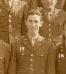 2nd Lt. , Sam Sanders O-573244  (NMI) (Flight Commander) Army Air Corps. He served in SQUADRON IV FLIGHT 16 of HEADQUARTERS AIR INTELLIGENCE SCHOOL Army Air Forces Technical Training Command Harrisburg, Pennsylvania EIGHTH COMBAT INTELLIGENCE COURSE (Second Phase). 