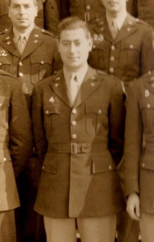 2nd Lt. Irving B. Rosenberg, O573170 Army Air Corps. He served in SQUADRON IV FLIGHT 16 of HEADQUARTERS AIR INTELLIGENCE SCHOOL Army Air Forces Technical Training Command Harrisburg, Pennsylvania EIGHTH COMBAT INTELLIGENCE COURSE (Second Phase). 