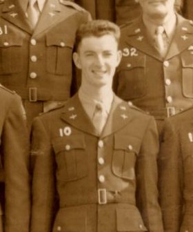 2nd Lt. Robert P. Ryder O573228 Army Air Corps. He served in SQUADRON IV FLIGHT 16 of HEADQUARTERS AIR INTELLIGENCE SCHOOL Army Air Forces Technical Training Command Harrisburg, Pennsylvania EIGHTH COMBAT INTELLIGENCE COURSE (Second Phase). 