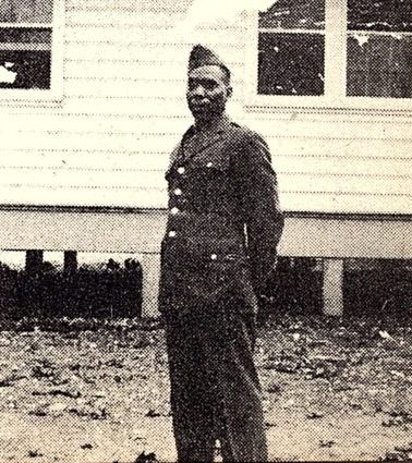 Pvt. Willie K. Richardson, US Army. He was the son of Mrs. Mary Richardson, attended Omaha Col. High. Entered Army, 1941, trained in Mo. Served in USA. Discharged in 1943.