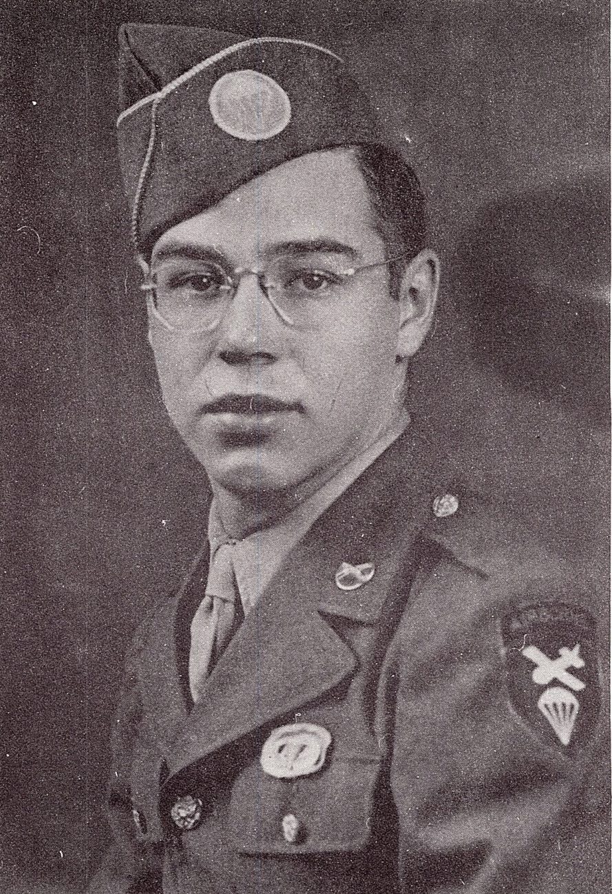 Private First Class ROBERT WEIGANT 36952660 KIA. Date of Induction March 9, 1944. Branch of Service -Airborne Infantry. Training Stations-Fort McClellan, Alabama and Fort Benning, Georgia. Date of Embarkation-November 29, 1944. He served in the European Theater, in the 325th Glider Infantry Regiment 82nd Airborne Division.  Total Months Served-10. Killed in action January 30, 1945.