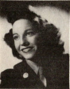 Cpl. Dora Barber, US Army WAC. She was the daughter of Mr. and Mrs. W. D. Barber, of Gilmer, Texas. She was also the sister of Sgt. Nora Barber, Lt. Paul Barber, Cpl. Don Barber, 1 /c Morris Barber. Dora attended East Mountain High School. She entered the WACs in 1943, she trained in Arkansas and Ft. Oglethorpe, Ga. Served in England and France. She was awarded ETO Ribbon with one Battle Star, the Good Conduct medal and the World War Two Victory Ribbons. She was discharged in 1945.