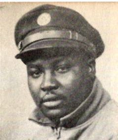 Pfc. McCob Adams US Army. He was the son of Mr. and Mrs. Louis Adams, Gilme:, attended Valley View High. Entered Army in 1943, trained at Camp Young, Cal. Served in France and Belgium. Discharged in 1945.