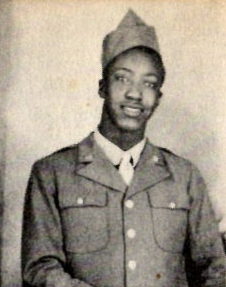 Cpl. Frank Castle, Jr. US Army. He was the son of Mr. and Mrs. Frank Castle, and the brother of S 2/ c John Raymond Castle, of Gilmer, Texas and husband of Mae Ella Morris, he attended Valley View School. He entered the Army in 1942, trained at Camp Wolters. Served in Okinawa. Awarded PTO Campaign Ribbon.