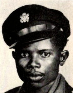 Master Sgt. James Cobbins, US Army. He was the son of Mr. and Mrs. L. C. Cobbins,  of Gilmer, Texas. He was the husband of Agnes Juanita Malone, Cobbins, and he attended Friendship School. He entered the Army in 1941, trained at Ft. Huachuca, Ariz., Boulder City, Nev., Camp Pope, La., and the California Deserts. He served in Banika, Russells, Munda, New Georgia, Hollandia, New Guinea, Morotai, Moluccas. Awarded the Bronze Star Medal, Good Conduct Medal and 3 Battle Stars on the PTO Ribbon, he re-enlisted after the war.