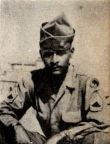 Technical Sergeant, J. H. Hollins 38199495, US Army. He was born in 1920, the son of Jodie Hollins, of Gilmer, Texas. He was the husband of Bernice Young. He attended Gilmer High School. He entered the US Army on August 7, 1942, around the age of 22. He trained at Fort Huachuca, Ariz. He served in ETO with the 92nd Infantry Division. He was awarded the Combat Infantry Badge, the Bronze Star Medal, the Good Conduct Medal, The American Theater of operations, the European Theater of Operations Medal ETO, the World War Two Victory Medal, and the Army of Occupation Medal. 