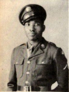 Cpl. Roger C. Jones, US Army. He was the grandson of Mrs. Georgie Horton of Gilmer, Texas. He was the husband of Hughleen Anderson. He, attended Bruce High School.·He entered the Army Air Corps in 1942. He trained at Keesler Field Miss. and in Florida. He served in Guam the PTO.