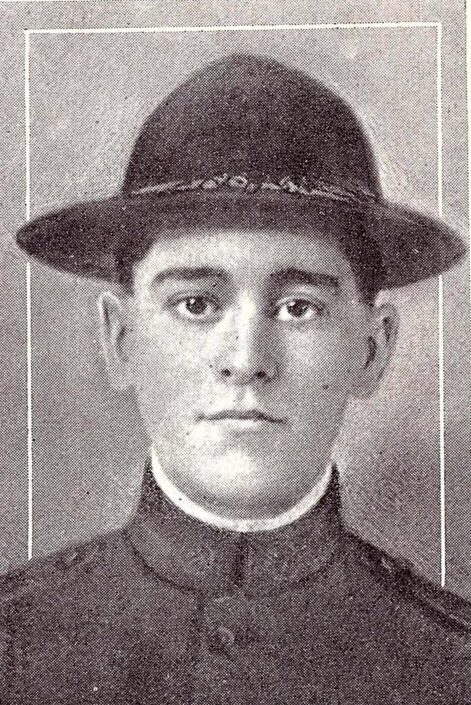 Sgt. John Oscar Miller, WWI US Army KIA. He was the son of John Simeon Miller and Mary Lillie Miller., of Dallas. John was born in Garland, Texas, February 5, 1892, and was educated in the Dallas public schools. He entered the service September, 1917. At the time of his  enlistment he was slender medium height had black hair and dark brown eyes. He was assigned to Co. C, 315th Field Signal Battalion, 90th Infantry Division. He went overseas in June, 1918. He was gassed in the battle of the Argonne in September, and remained in the hospital until October. After recovering from the effects of being gassed he returned to the trenches and was severely wounded by a high explosive shell, dying some time later on November 2, 1918. He lied buried near Anderanne, France. He was reburied at Grove Hill Cemetery, Garland, Texas.