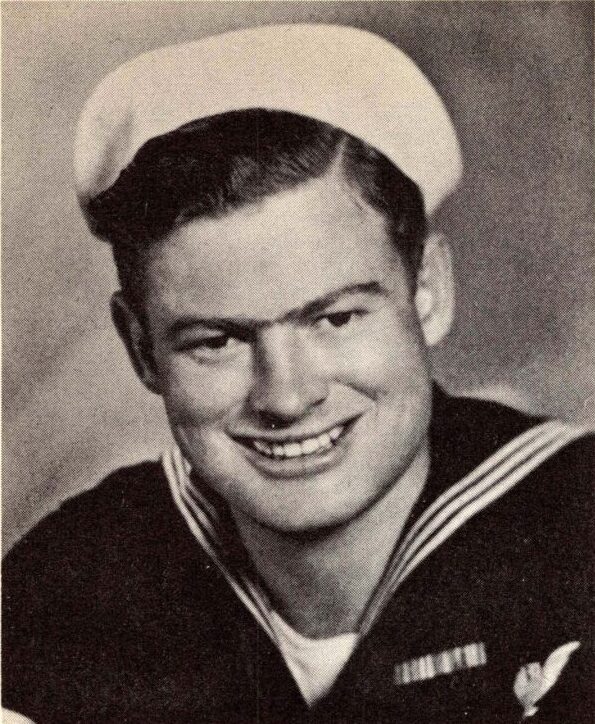 Technician 2nd Class Edwin Smith 'Ted' Lewis US Navy. He was born on January 31, 1925, in Skaneateles, New York, the son of Albert Lewis and Abbie M Smith Lewis. He had one brother Sergeant Jack Harding Lewis KIA and one sister Annie L. Lewis Wooster. He was also the brother in law of Lester Barclay Wooster. Before his enlistment Edwin was employed at the Skaneateles Post Office.  Edwin entered  the US Navy on April 12, 1943 at the age of 18. At the time of his enlistment he was 5 foot 11 inches tall weighed 200 pounds had Red hair and Blue eyes. He trained at Sampson, New York; Wright Junior College, Chicago, Illinois, Naval Research Laboratory; Washington, D.C., U.S.N.T, and D.C.; Farragut, Idaho; Ohio State University; Columbus, Ohio. He went overseas on June 15, 1944. He served abord the USS Alcor AK-259; the USS Hammann DE 131. He served in the European Theatre of Operations and returned to the United States in July 1945. He was discharged on June 13, 1946, in Lido Beach, New York, after 39 months of service. He was awarded the European Theatre Medal, the American Theatre Medal the World War Two Victory Medal and the Good Conduct Medal. Edwin married Margaret Helen Zewski in 1947 in Northampton, Massachusetts. They had one child during their marriage. Edwin died on October 16, 2006, in Cherry Hill, New Jersey, at the age of 81, and was buried in Skaneateles, New York.