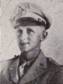 2nd Lieutenant Dan Alvan Dunning O-678522, (17086309 Enlisted number), US Army Air Corp KIA. Born 15 June 1916 in Thebes, Illinois. Attended Thebes Grade and Colorado Springs High School, and was an employee of the United States Mint in Denver. Joined Army Air Forces on 19 May 1942, at the age of 25. He trained at San Angelo Army Air Field, Texas. With 300th Bombardier Group, 329th Squadron, assigned to bombing enemy objectives from Darwin, Australia. Died in plane crash 17 January 1944, at the age of 27. His plane, mission completed but badly damaged in combat, crashed on home field with loss of entire crew. Posthumously awarded the Purple Heart Medal (PHM) for his supreme sacrifice. He was the son of Mrs. Sylvia Dunning Crook of Denver, Colorado.